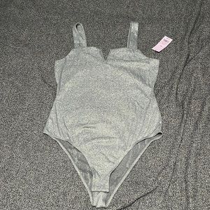 Silver tank bodysuit